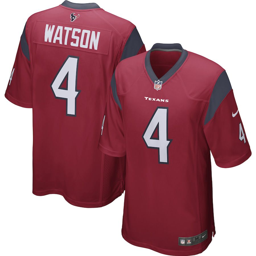 Men Houston Texans #4 Deshaun Watson Red Nike Player Game NFL Jersey